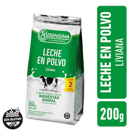 LECHE EN POLVO DESCREMADA  LIVIANA 200 GRS VERDE